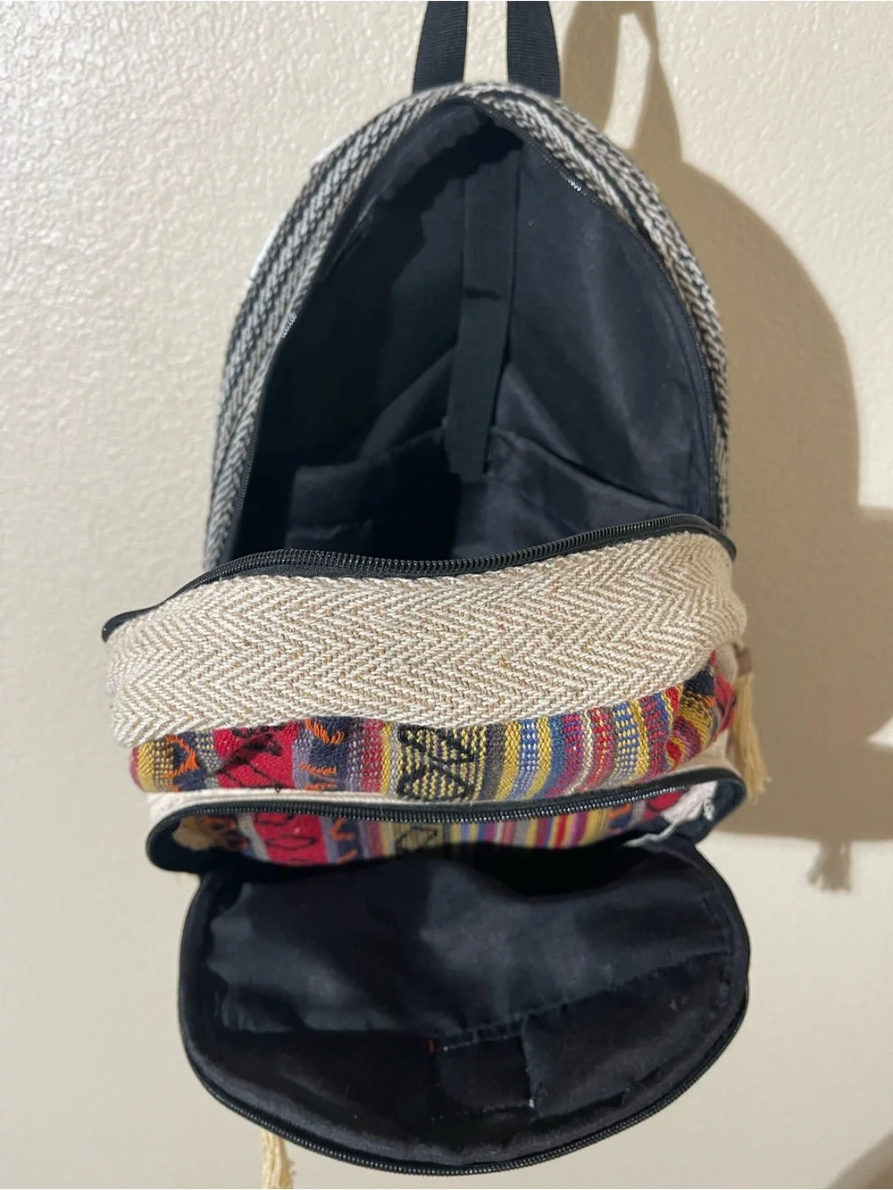 Himalayan Hemp Multicolor Woven Backpack